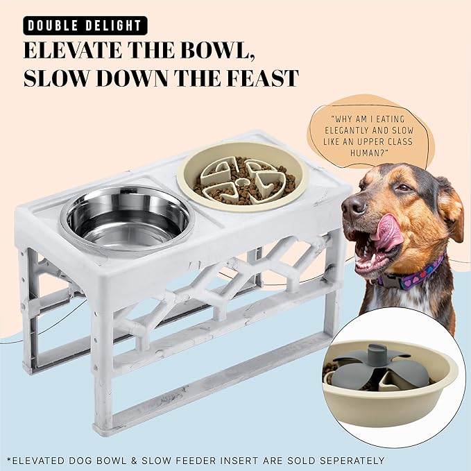 AVERYDAY Slow Feeder Dog Bowls for Large Breeds Fits Raised Feeding Station, Puzzle Dog Food Bowls to Slow Down Eating, Dogs Feeding Bowl with Non-Slip, Slows Feeder Pet Bowl for Wet and Dry Food