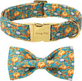 ARING PET Fall Dog Collar with Bow, Halloween Pumpkin Cute Pet Collars with Quick Release Buckle for Puppy Small Medium Large Girl Boy Dogs-L