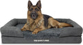 The Dog’s Bed Orthopedic Memory Foam Dog Bed with Bolsters, Fur Fabric, Grey Fur, XL