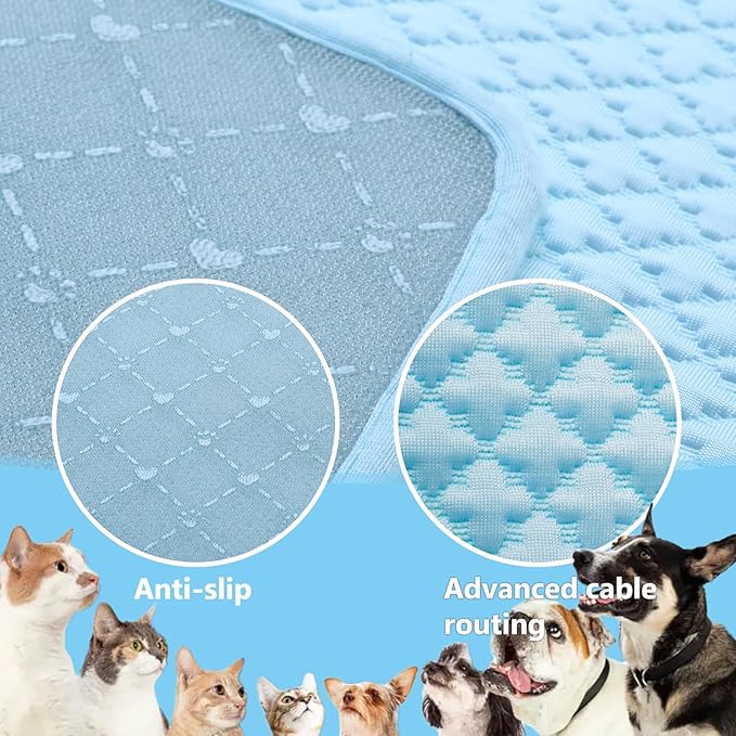SOMOYA Dogs Cooling Mat Pet Cool Pads Blanket Sleeping Kennel Mat,Washable Ice Silk Sleep Mat Pad Breathable for Large Dogs Cats Medium