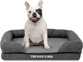 The Dog’s Bed Orthopedic Memory Foam Dog Bed with Bolsters, Plush Fabric, Grey Plush, Small