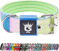 TSPRO Tactical Dog Collar 1.5 Inch Wide Thick Dog Collars with Heavy Duty Metal Buckle, Durable, Strong, Adjustable for Medium to Large Dogs (Rainbow L)