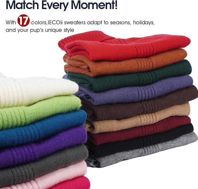 IECOii XL Dog Sweater,Winter Doggy Clothes for Large Dogs Girl Boy,Warm Pullover Soft Dog Sweater Turtleneck,Lightweight & Good Stretch for Active Dogs Like Beagle,Border Collie (Black,XLarge)