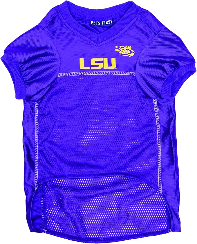 Pets First NCAA College LSU Tigers Mesh Jersey for DOGS & CATS, Medium. Licensed Dog Jersey with your Favorite Football/Basketball College Team