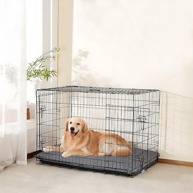 Dog Crate Pad for Medium Dog - 30x20 Memory Foam Dog Bed, Washable & Anti-Slip Dog Bed Mat, Ultra Soft Kennel Pad for Dogs Cozy Sleeping Mat, Grey