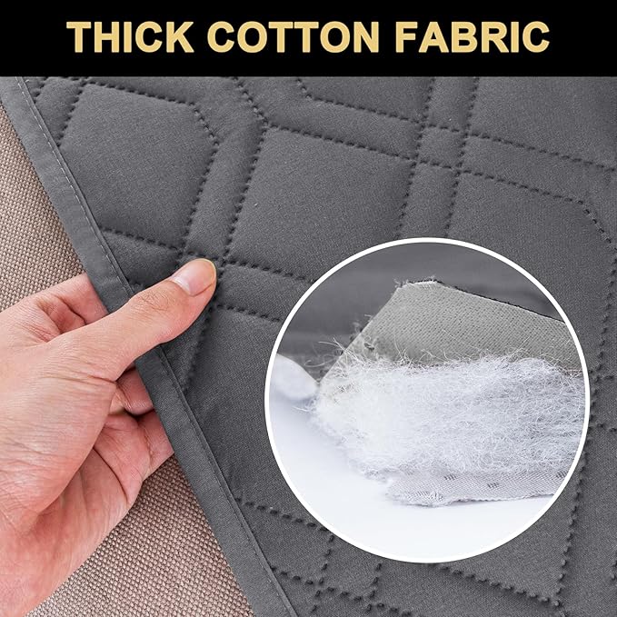 PrinceDeco Grey Dog Blanket Waterproof and Anti-Slip Dog Bed Cover Replacement Washable Pets Blanket Furniture Protector for Couch & Bed,52x82 Inch