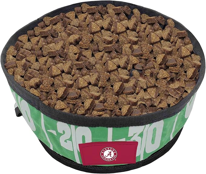 Pets First NCAA Alabama Crimson Tide Collapsible Dog Travel Bowl Set, 2 Pack Food & Water Bowls for Dogs, Best Portable & Lightweight Leak-Proof Dog Bowls for Travel