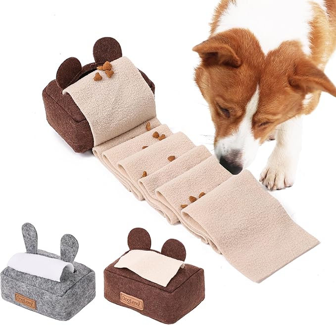 ETIAL 2 Packs Dog Puzzle Toys | Dog Treat Dispensers | Tissue Box Snuffle Mat & Hide & Seek Interactive Toys