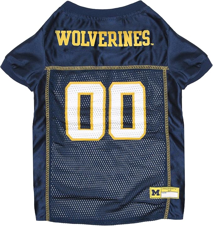 Pets First NCAA College Michigan Wolverines Mesh Jersey for DOGS & CATS, X-Large. Licensed Dog Jersey with your Favorite Football/Basketball College Team