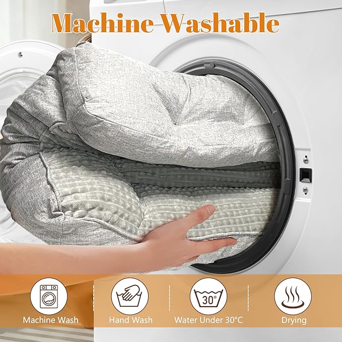 Large Dog Bed, Orthopedic Dog Couch & Pillow with Sides, Extra Thick Soft Fluffy & Comfortable Orthopedic Dog Bed, Machine Washable & All-Season Use, Durable Dog Crate Pad with Non-Slip Bottom