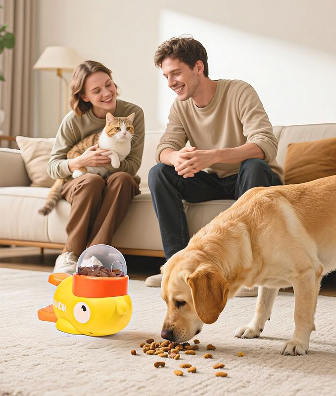 2-in-1 Interactive Dog Puzzle Toy, Dog Interactive Treat Dispenser Toy, Dogs Food Treat Feeding Dispenser for Healthy Eating for Small & Medium (White)