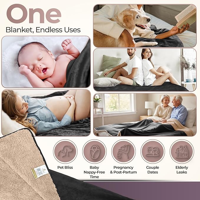 Sacred Weapon Waterproof Blanket – Bed Blanket for Cozy Moments – Bed Blankets Soft & Hypoallergenic – Leakproof & Cooling for Beds, Couch & Pet Use – Large Size 80"x80"
