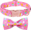 Unique style paws Easter Dog Collar with Bow Easter Eggs Chicken Collar with Flower for Small Medium Large Boys Girls Dogs