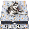 Hompet Washable Pee Pads for Dogs, 51"x28", 2-Pack Thick Heavy Absorbency Reusable Pee Pads Prevent Leakage Non-Slip, Pet Training Pads for Puppy Playpen, Crate, Potty, Floor, Bed, Sofa
