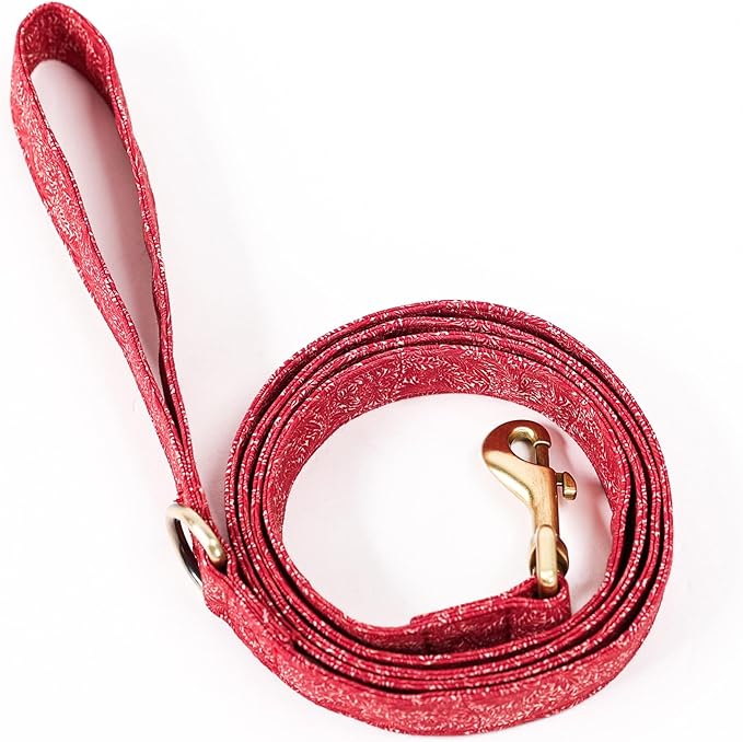 Organic Cotton Dog Leash for Small,Medium and Large Breed,Brass Hardware Pet Leash for Walking,Running and Training 6FT
