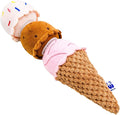 Ice Cream Cone Toy - Plush Interactive Food Shaped Parody Toy with Squeaker - Fetch Cute Chew Toy - Cute Dog Gifts for Favorite Dog Birthday