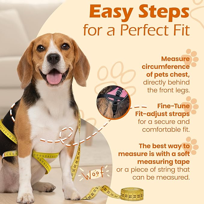 Bark Appeal Light Pink No-Pull Dog Harness for Large to Extra Large Sized Pets – Adjustable, Reflective Vest with 3 Leash Clips for Added Control, Easy Walks & Training – XL