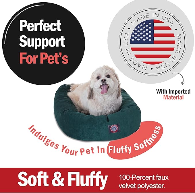 Majestic Pet Villa 24 Inch Shredded Memory Foam Dog Bed for Small Sized Dog 24x19x7 Inch–Orthopedic Pet Bed - Washable Small Puppy Mat with Head Support-Marine