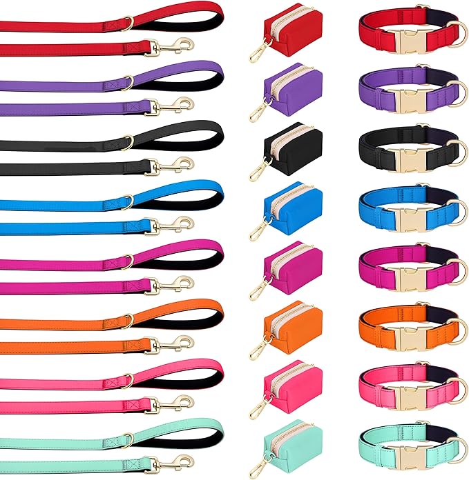 Didog Soft Padded Dog Collars for Small Dogs, Colorful and Durable Dog Collar with Quick Release Buckle, Light and Breathable for Daily Walking, Orange, S