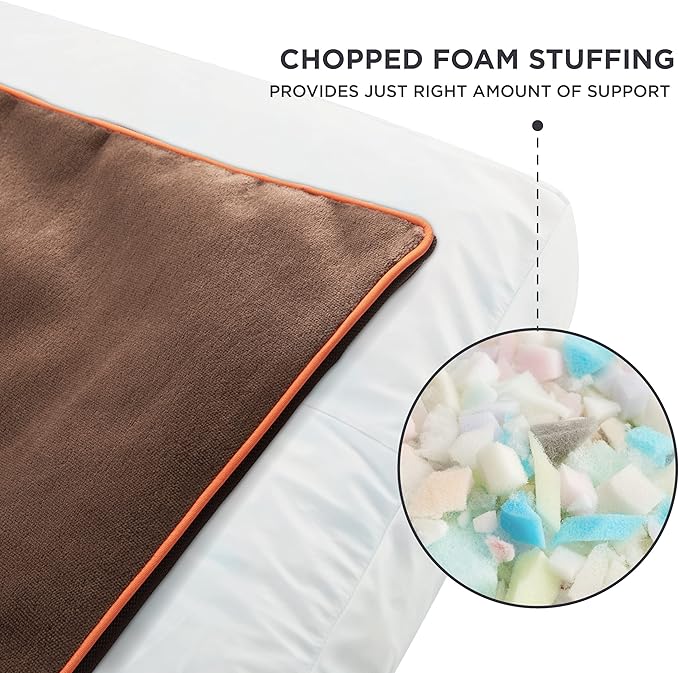 Bedsure Washable Dog Bed Medium Size Dog - 3 Inch Thicken Up to 45lbs Pet Mat Pillows with Removable Washable Cover, Brown