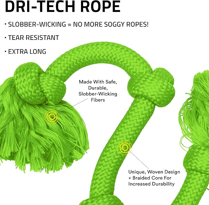 Playology Rope Toys for Dogs | Tug of War Dog Toy for Aggressive Chewers | Sweet Potato Scented Dog Toys | Mega Rope Toy for Interactive Play