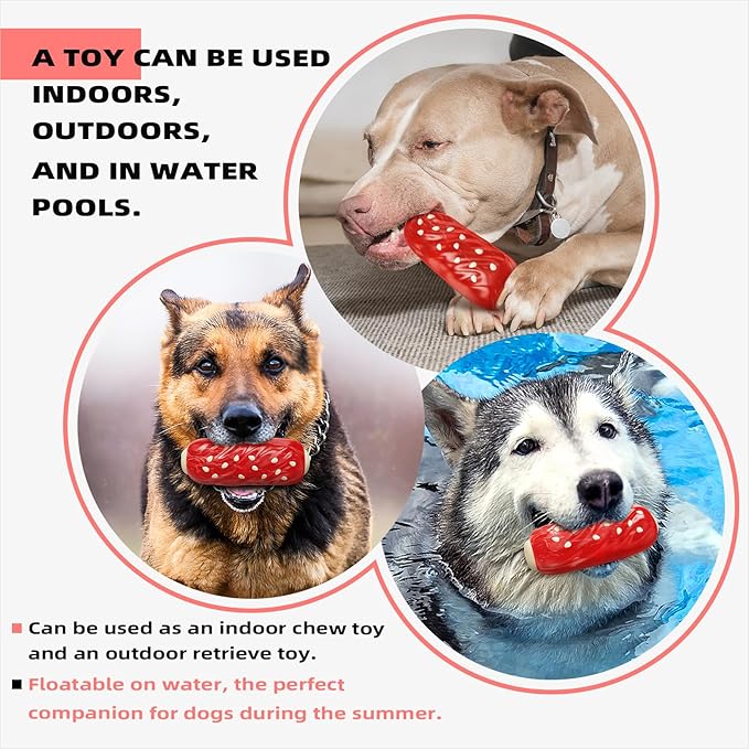 Large Size Stick Squeaky Dog Toy for Medium/Large Dogs Breed Aggressive Chewers Durable Bouncy Squeak Toys
