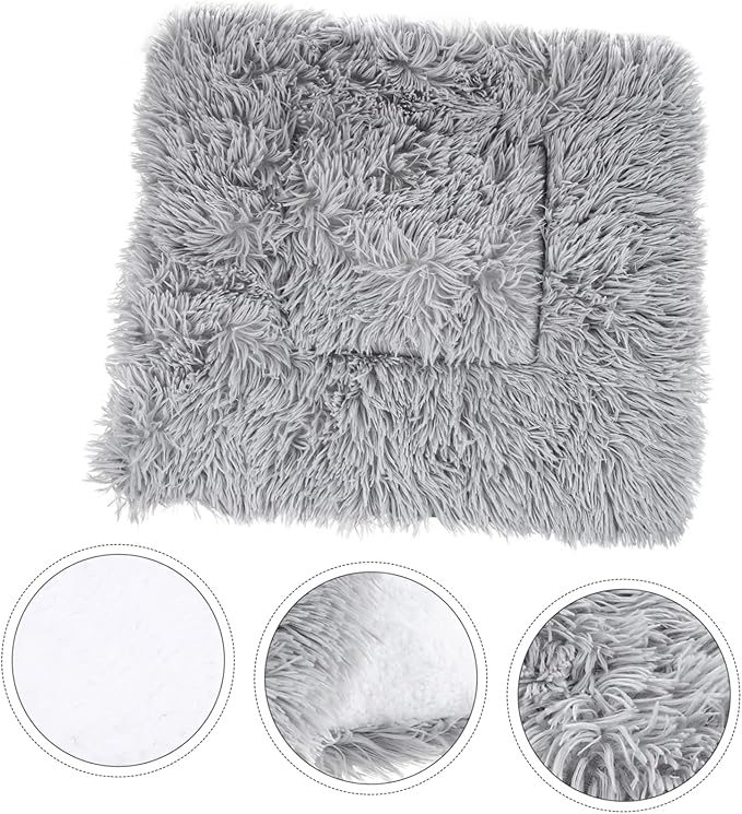 Large Warm PET Mat for Dogs Cats 55x45cm Fluffy Coral Fleece Cushion Washable Sleeping Pad for Winter Self-Warming Resting Bed Mute Base