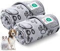 Luciphia Premium Soft Dog Blanket for Small Medium Large Dogs Washable 300GSM Fluffy Warm Fleece Puppy Cat Paw Print Pet Flannel Pcs2 Grey Paw M(30"x20")