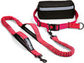 Hands Free Dog Leash with Waist Belt – No-Pull Bungee, Dual Padded Handles & Zipper Pouch for Running, Walking & Training – Adjustable Waist Leash for Large & Medium Dogs