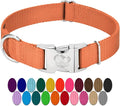 Country Brook Petz - Premium Nylon Dog Collar with Metal Buckle for Small Medium Large Breeds - 10+ Warm Colors (Medium, 3/4 Inch, Coral)