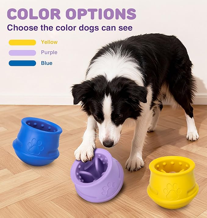 Dog Enrichment Toys to Keep Them Busy, Treat Dispensing Dog Toy Puzzle-Swinging Stuffable & Slow Feeder & Anxiety Relief & Boredom & Nature Rubber, Indestructible Dog Toys- Dishwasher Safe &, Purple,M