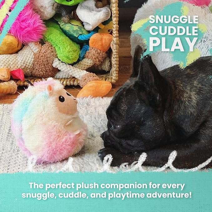 Snugarooz Talia The Triceratops Plush Dog Toy with Repair Patch - Soft & Durable Chew Toy - Perfect for Small Dogs & Puppies - Ideal for Playtime
