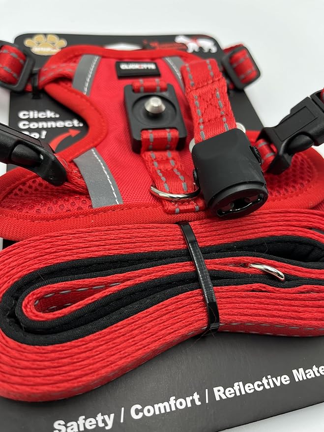 Clickette™ Magnetic Locking Harness and Leash (Red, Extra Large)