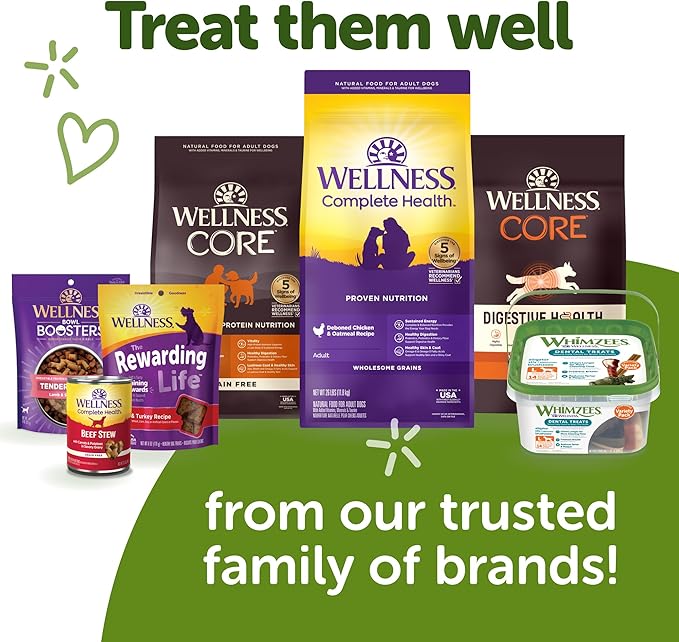 Whimzees Wellness Brushzees Dog Dental Treats, Large Size Stick, (6 Count)