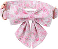 Lionet Paws Design Dogs Collar Cute Flower Sailor Bow Dog Collars for Girl Female Small Medium Dogs with Spring Floral M