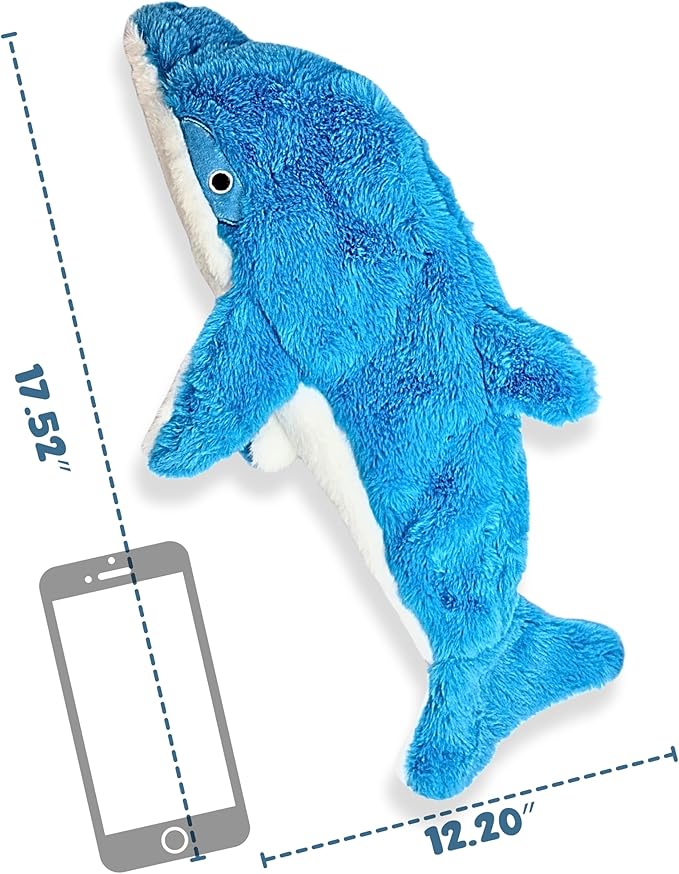 Crinkle Dog Toy – No stuffing Squeaky Dog Toy for Small, Medium & Large Breeds, Interactive Tough Toy Set - Ideal for Chewing, Teething & Fetch, Durable Pet-Safe Materials - Soft Blue Plush, Large