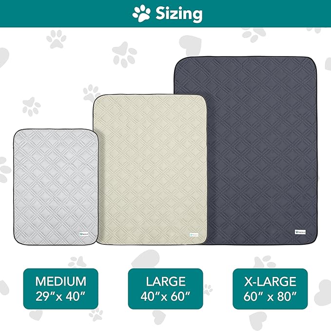 PetAmi Waterproof Cooling Mat for Dog, Premium Pet Cooling Blanket for Bed Crate, Anti Slip Indoor Dog Cool Pad for Sleeping, Q-MAX Small Medium Sofa Couch Cover Mat for Cat, Beige, 29x40