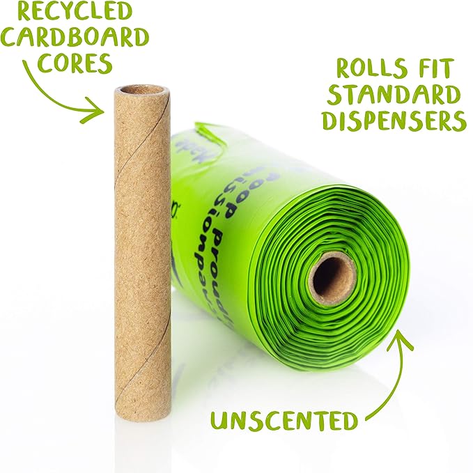 PLANET POOP Home Compostable Dog Poop Bags on Refill Rolls, 240 Un-Scented Pet Waste Bags, Thick Leakproof Plant-Based Doggy Bag, Cat & Dogs Supplies