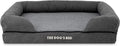 The Dog’s Bed Replacement Outer Cover, Plush Fabric, Grey Plush, Medium