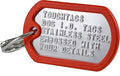 Dog Tags for Dogs, Custom Dog Collar ID Tag Personalized for Pets - Super Tough, Quiet Embossed Military Style Stainless Steel Dog Name tag (Red)