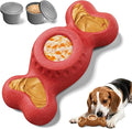 3-in-1 Enrichment Dog Toy for Aggressive Chewers, Frozen Treat Toy & Interactive Treat Dispenser with Peanut Butter Grooves, Long Lasting Chew Toy for Large Dogs, Easy to Clean, Red