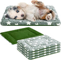 VitalCozy 4 Pcs Dog Crate Pads, Ultra Soft Warm Washable Anti-Slip Kennel Bed Mat for Pets, Reversible, Replaceable, Cozy Cage Liner for Small Medium Large Dogs and Cats(18 x 24 x 1.6 Inch,Green)