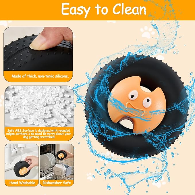 Treat Dispensing Dog Toys, Interactive Dog Puzzle Toys for Boredom Relief & Training, Teeth-Cleaning Chew Toys, Slow Feeders for Small & Medium Dogs