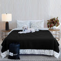 Waterproof Blanket | Machine Washable Dog Bed Cover | Water Proof Blanket to Protect Your Bed Couch Car from Leaks Spills & Accidents | for Adults Dogs & Pets | Oversized Queen Fit - 65x80in (Black)
