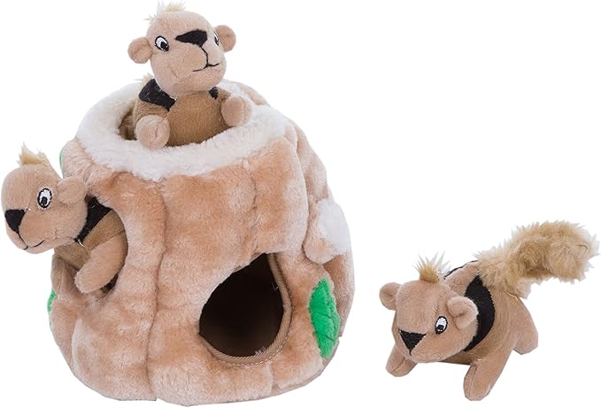 Outward Hound Nina Ottosson Treat Tumble Blue Interactive Treat-Dispensing Puzzle Dog Toy, Small Hide A Squirrel Plush Dog Toy Puzzle, Small