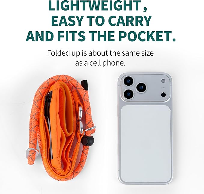 Dog Slip Lead Dog Leash, Heavy Duty No-Pull Training Leash w/Poop Bag Holder, Anti-Tangle, Multi-Handles & Reflective Thread for Medium, Large Dogs 5.5FT Orange