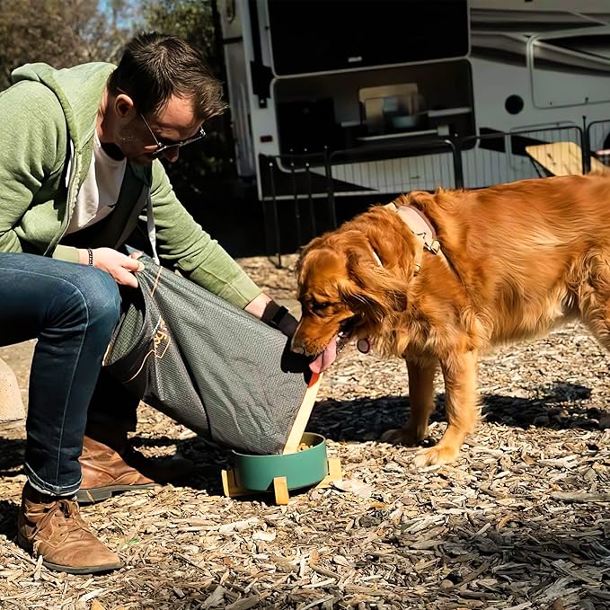FXW Dog Food Travel Bag，Large Capacity for Travel Kibble Storage Perfect for RV Road Trips, Camping, Longterm Dog Boarding Gear Accessories Gray, 85 Cups