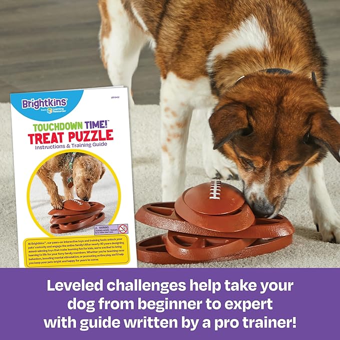 Brightkins Touchdown Time! Treat Puzzle - Enrichment Puzzle Toys for Dogs Mental Stimulation, Gift for Puppies