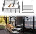 FXW Rollick Unleashed Dog Playpen for Indoor, Yard, RV Camping, 40 inch 16 Panels Dog Pen with RV Step Grid for Medium and Large Dogs, Black│Patented