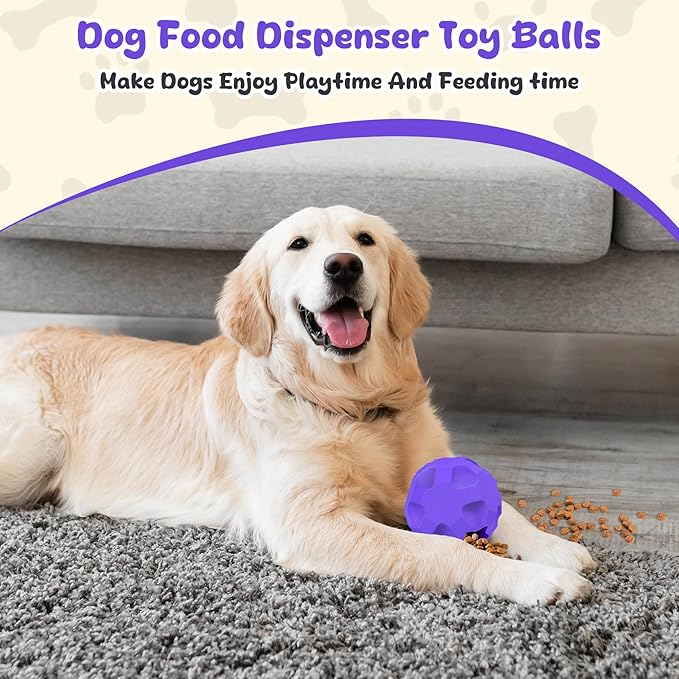 Durable Dog Balls, Dog Puzzle Toy for Boredom, Dogs Enrichment Toy, Interactive Treat Dispensing Balls for Large Dogs to Keep Them Busy